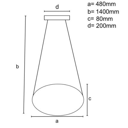Светодиодная подвесная люстра с регулированием яркости LED/65W/230V 3000-6500K золотистый + дистанционное управление
