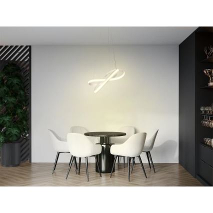 Светодиодная подвесная люстра с регулированием яркости LED/70W/230V 3000-6500K диаметр 55 см белый + дистанционное управление