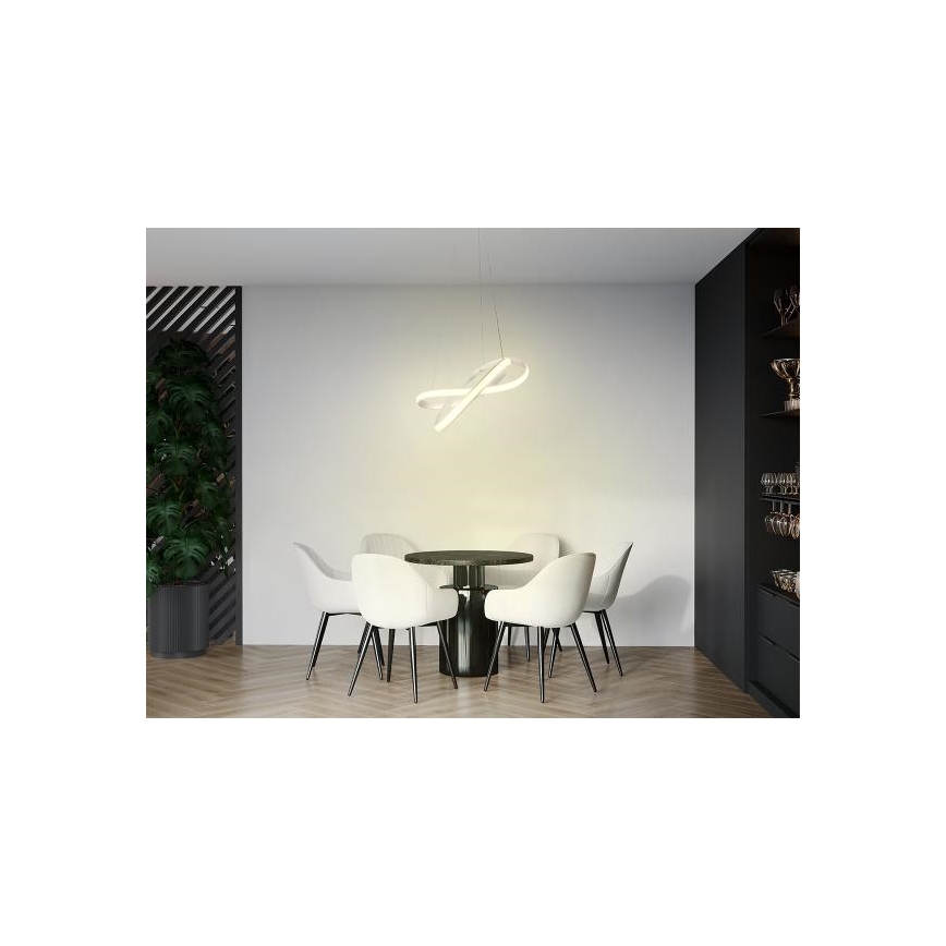 Светодиодная подвесная люстра с регулированием яркости LED/70W/230V 3000-6500K диаметр 55 см белый + дистанционное управление