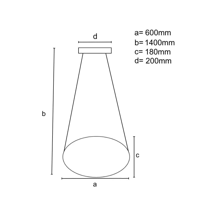 Светодиодная подвесная люстра с регулированием яркости LED/70W/230V 3000-6500K диаметр 60 см черный + дистанционное управление