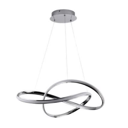 Светодиодная подвесная люстра с регулированием яркости LED/70W/230V 3000-6500K диаметр 60 см блестящий хром + дистанционное управление