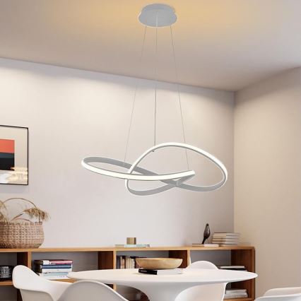 Светодиодная подвесная люстра с регулированием яркости LED/70W/230V 3000-6500K диаметр 55 см + дистанционное управление