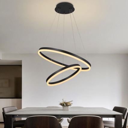 Светодиодная подвесная люстра с регулированием яркости LED/70W/230V 3000-6500K диаметр 60 см + дистанционное управление