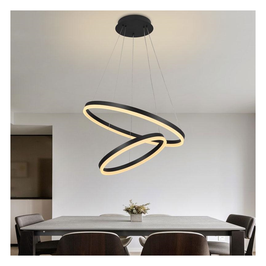 Светодиодная подвесная люстра с регулированием яркости LED/70W/230V 3000-6500K диаметр 60 см + дистанционное управление