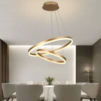 Светодиодная подвесная люстра с регулированием яркости LED/70W/230V 3000-6500K диаметр 60 см + дистанционное управление