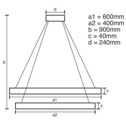Светодиодная подвесная люстра с регулированием яркости LED/70W/230V 3000-6500K диаметр 60 см + дистанционное управление
