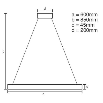 Светодиодная подвесная люстра с регулированием яркости LED/70W/230V 3000-6500K диаметр 60 см + дистанционное управление