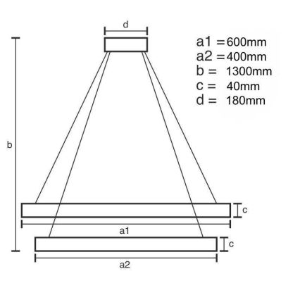 Светодиодная подвесная люстра с регулированием яркости LED/70W/230V 3000-6500K + дистанционное управление