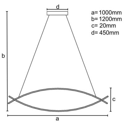 Светодиодная подвесная люстра с регулированием яркости LED/70W/230V 3000-6500K + дистанционное управление