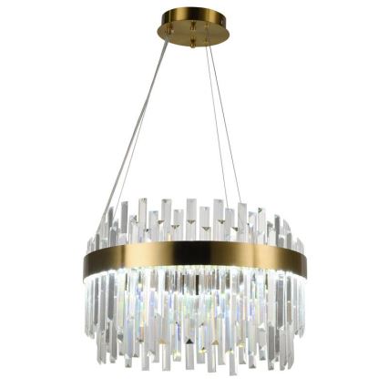 Светодиодная хрустальная подвесная люстра с регулированием яркости LED/70W/230V 3000-6500K золотистый + дистанционное управление