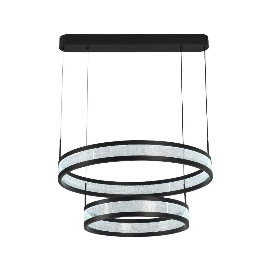 Светодиодная подвесная люстра с регулированием яркости LED/70W/230V 3000-6500K диаметр 60 см черный + дистанционное управление