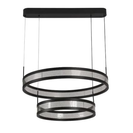 Светодиодная подвесная люстра с регулированием яркости LED/70W/230V 3000-6500K диаметр 60 см черный + дистанционное управление