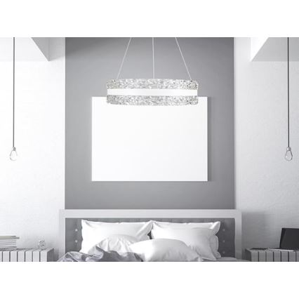 Светодиодная хрустальная подвесная люстра с регулированием яркости LED/80W/230V 3000-6500K белый + дистанционное управление