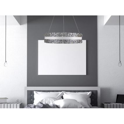Светодиодная хрустальная подвесная люстра с регулированием яркости LED/80W/230V 3000-6500K белый + дистанционное управление