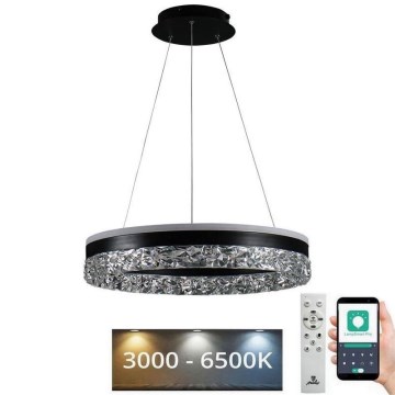 Светодиодная подвесная люстра с регулированием яркости LED/80W/230V 3000-6500K черный + дистанционное управление