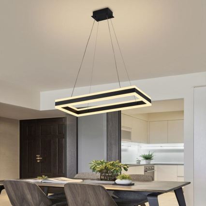 Светодиодная подвесная люстра с регулированием яркости LED/80W/230V 3000-6500K + дистанционное управление