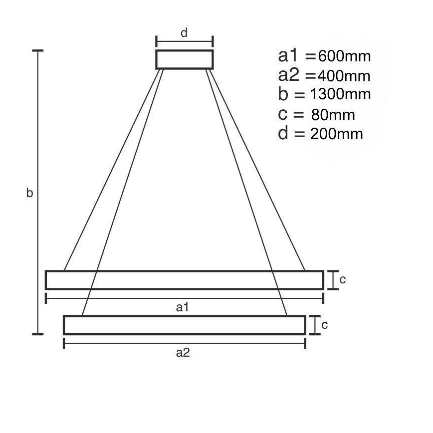 Светодиодная подвесная люстра с регулированием яркости LED/80W/230V 3000-6500K + дистанционное управление