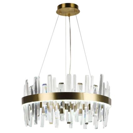 Светодиодная хрустальная подвесная люстра с регулированием яркости LED/80W/230V 3000-6500K золотистый + дистанционное управление