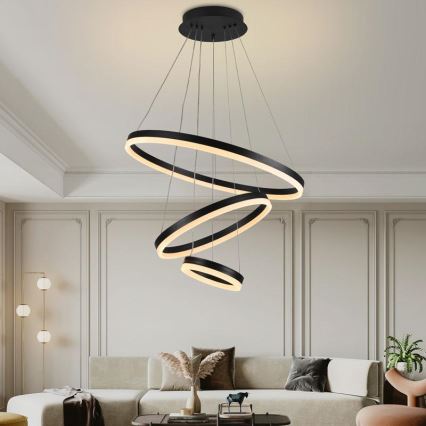Светодиодная подвесная люстра с регулированием яркости LED/85W/230V 3000-6500K + дистанционное управление