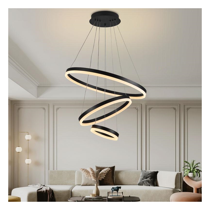 Светодиодная подвесная люстра с регулированием яркости LED/85W/230V 3000-6500K + дистанционное управление