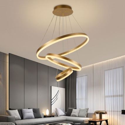 Светодиодная подвесная люстра с регулированием яркости LED/85W/230V 3000-6500K + дистанционное управление