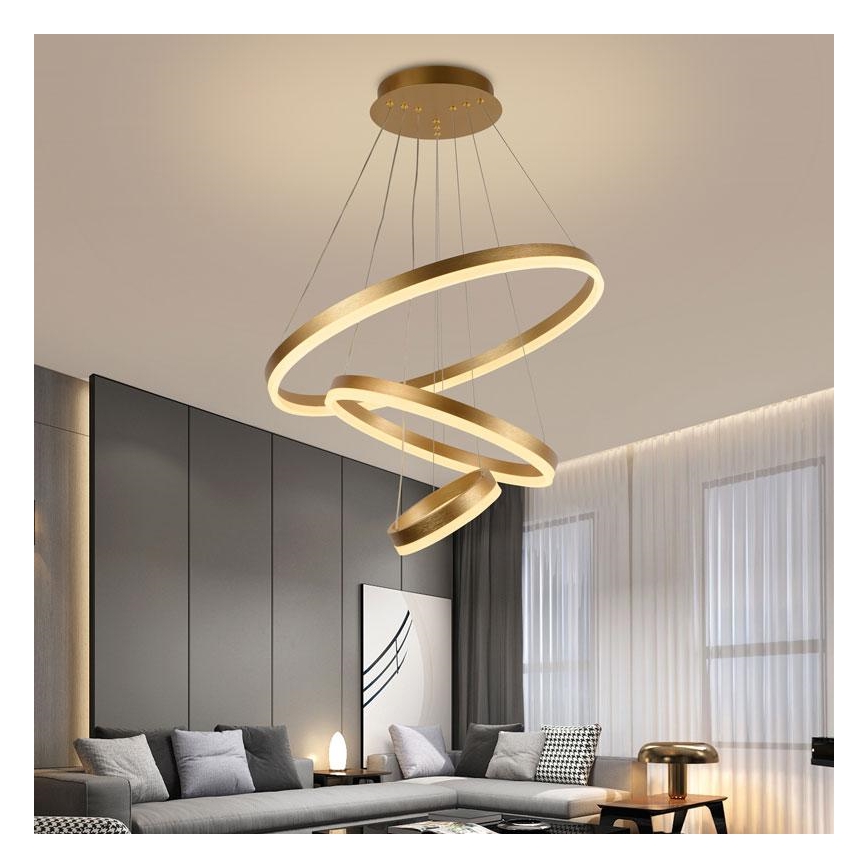 Светодиодная подвесная люстра с регулированием яркости LED/85W/230V 3000-6500K + дистанционное управление