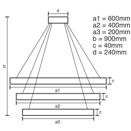 Светодиодная подвесная люстра с регулированием яркости LED/85W/230V 3000-6500K + дистанционное управление