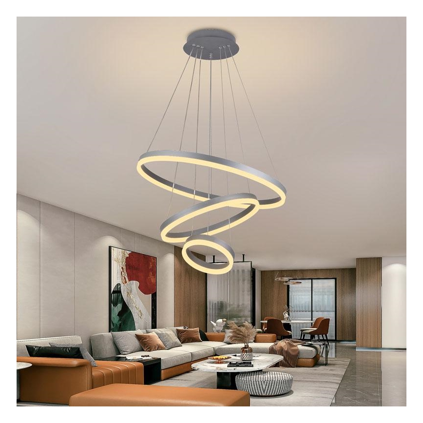 Светодиодная подвесная люстра с регулированием яркости LED/85W/230V 3000-6500K + дистанционное управление