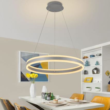 Светодиодная подвесная люстра с регулированием яркости LED/85W/230V 3000-6500K + дистанционное управление