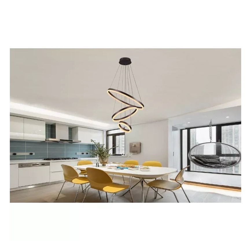 Светодиодная подвесная люстра с регулированием яркости LED/85W/230V 3000-6500K + дистанционное управление