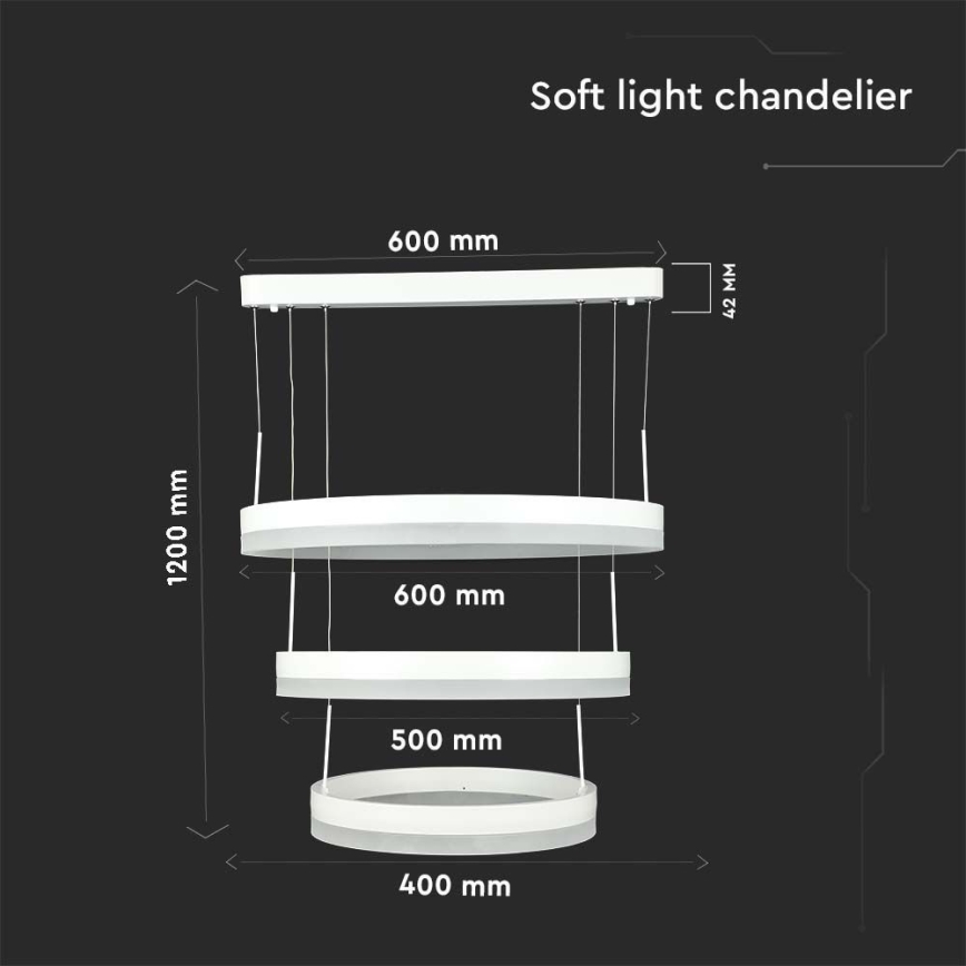 Светодиодная подвесная люстра с регулированием яркости LED/86W/230V 3000K белый