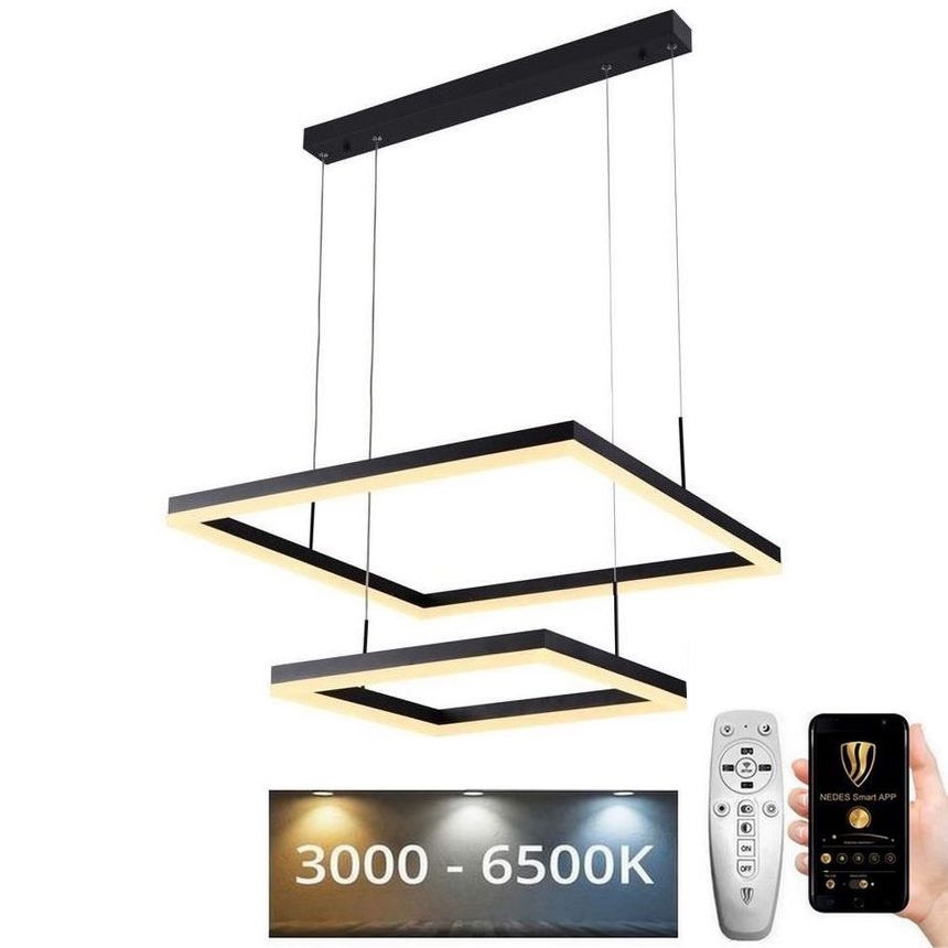 Светодиодная подвесная люстра с регулированием яркости LED/90W/230V 3000-6500K + дистанционное управление