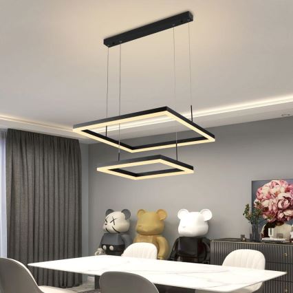 Светодиодная подвесная люстра с регулированием яркости LED/90W/230V 3000-6500K + дистанционное управление