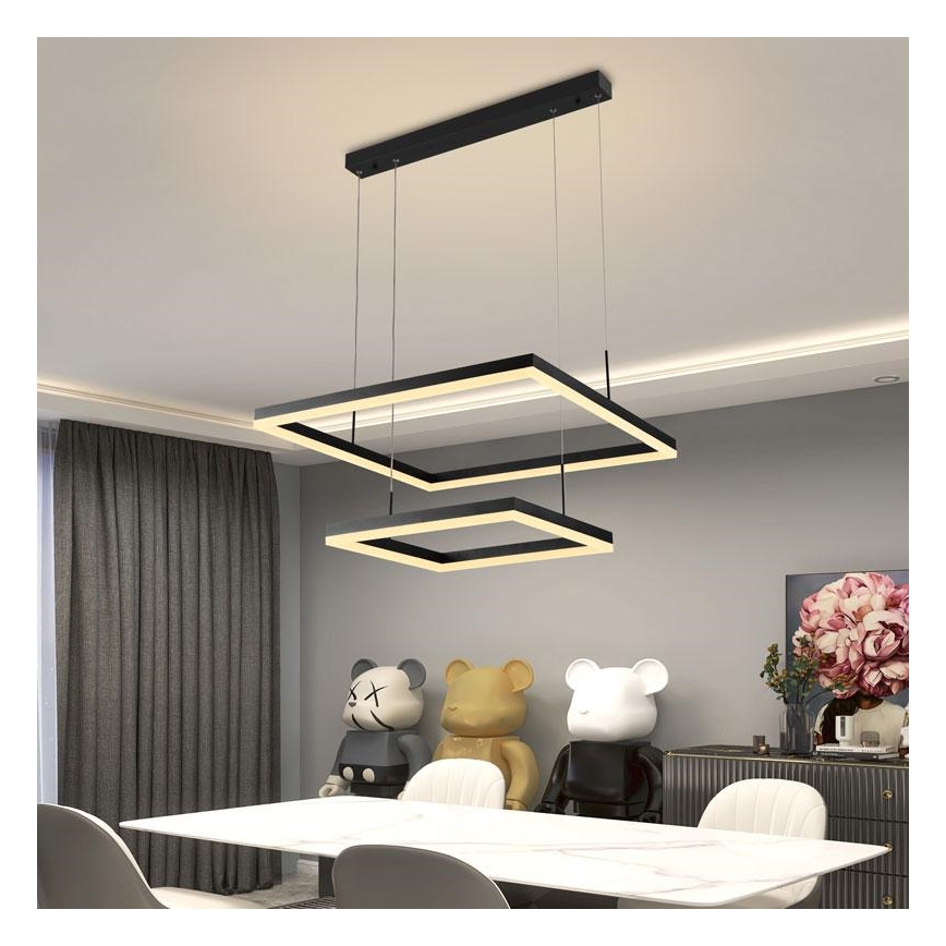 Светодиодная подвесная люстра с регулированием яркости LED/90W/230V 3000-6500K + дистанционное управление