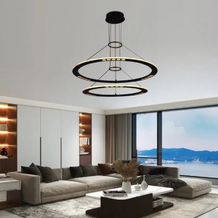 Светодиодная подвесная люстра с регулированием яркости LED/90W/230V 3000-6500K + дистанционное управление