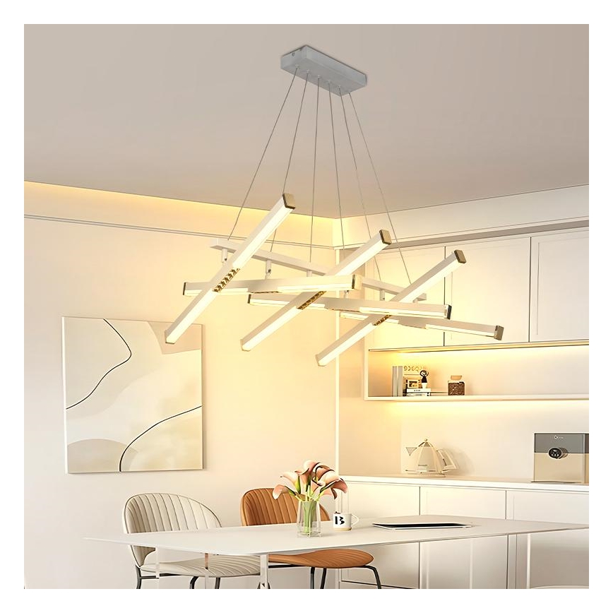 Светодиодная подвесная люстра с регулированием яркости LED/90W/230V 3000-6500K диаметр 80 см + дистанционное управление