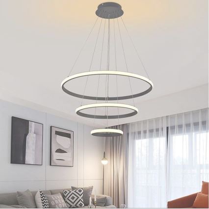 Светодиодная подвесная люстра с регулированием яркости LED/90W/230V 3000-6500K диаметр 60 см + дистанционное управление