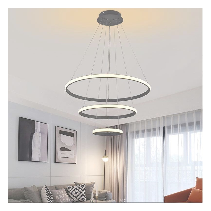 Светодиодная подвесная люстра с регулированием яркости LED/90W/230V 3000-6500K диаметр 60 см + дистанционное управление