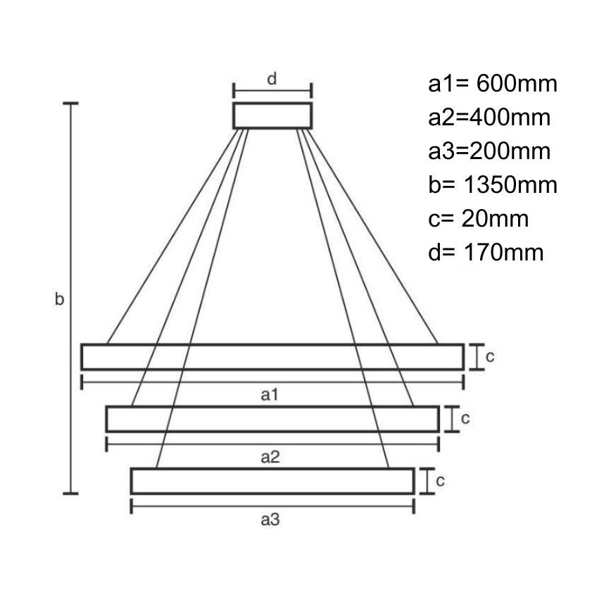 Светодиодная подвесная люстра с регулированием яркости LED/90W/230V 3000-6500K диаметр 60 см + дистанционное управление