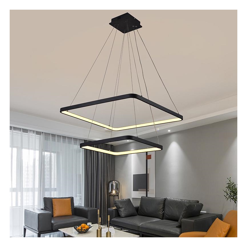 Светодиодная подвесная люстра с регулированием яркости LED/90W/230V 3000-6500K + дистанционное управление