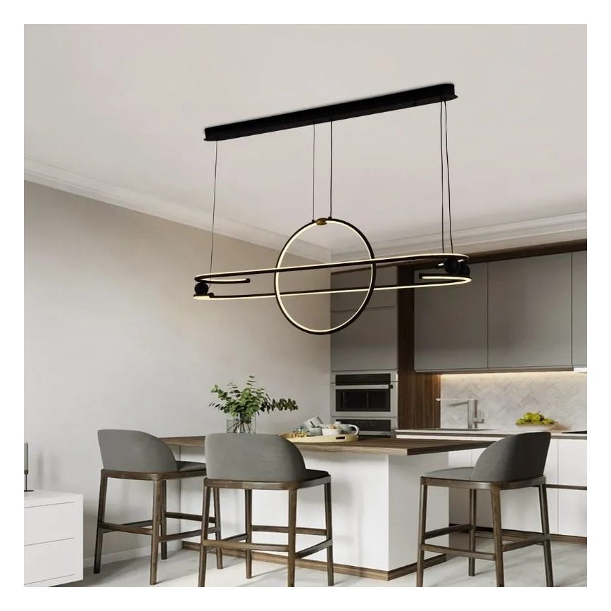 Светодиодная подвесная люстра с регулированием яркости LED/95W/230V 3000-6500K + дистанционное управление