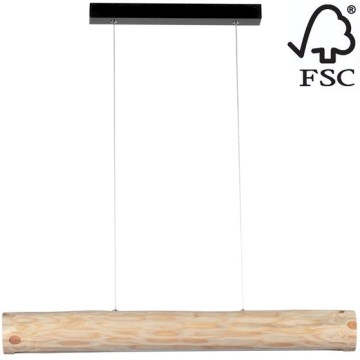 Светодиодная подвесная люстра с регулированием яркости LUCAS LED/25,5W/230V сосна - сертифицировано FSC