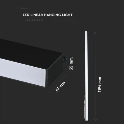 Светодиодная подвесная люстра SAMSUNG CHIP LED/40W/230V 6400K черный