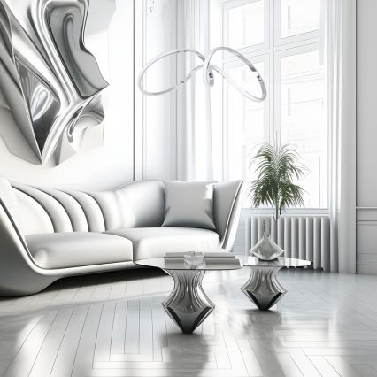 Светодиодная подвесная люстра TESORO LED/48W/230V блестящий хром