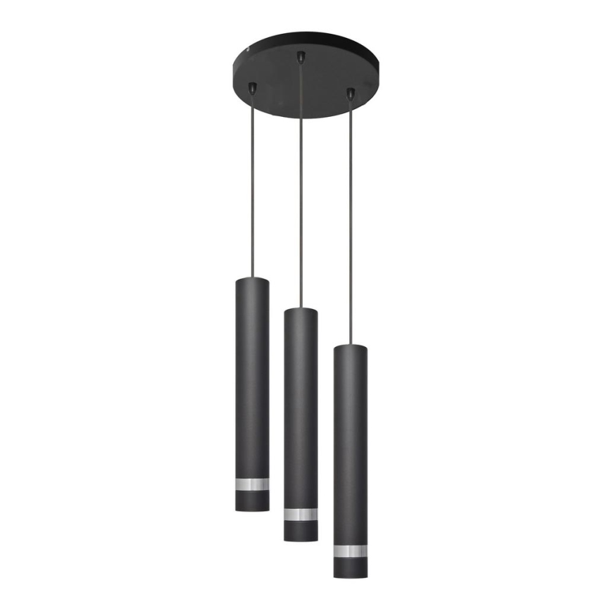 Светодиодная подвесная люстра TUBA 3xGU10/4,8W/230V черный/блестящий хром