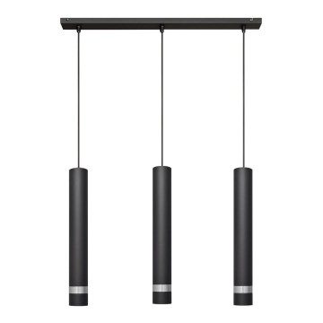 Светодиодная подвесная люстра TUBA 3xGU10/4,8W/230V черный/блестящий хром