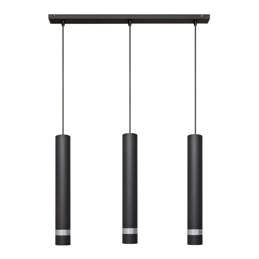 Светодиодная подвесная люстра TUBA 3xGU10/4,8W/230V черный/блестящий хром