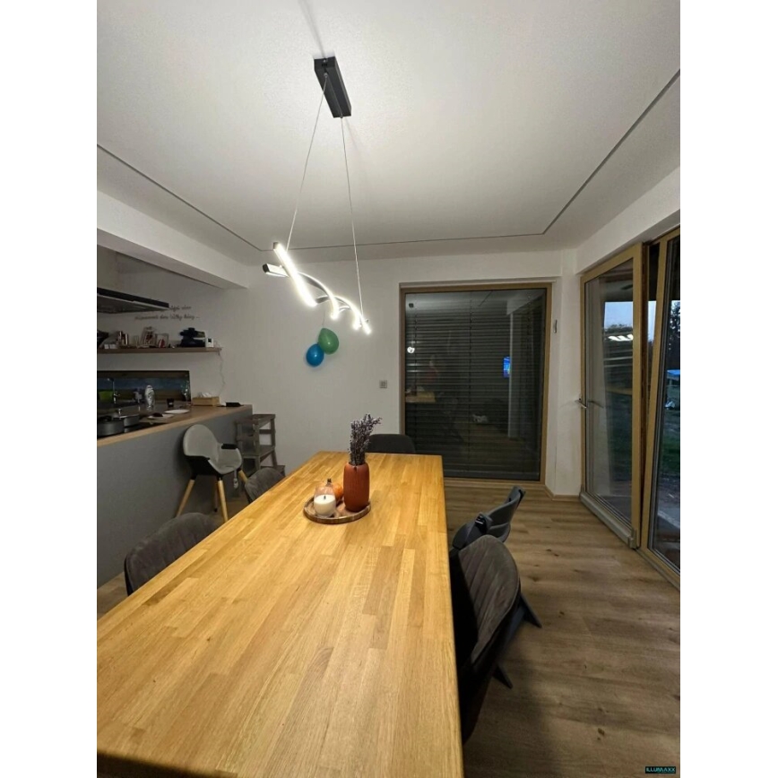 Светодиодная подвесная люстра TWIST LED/37W/230V 4000K 120 см черный