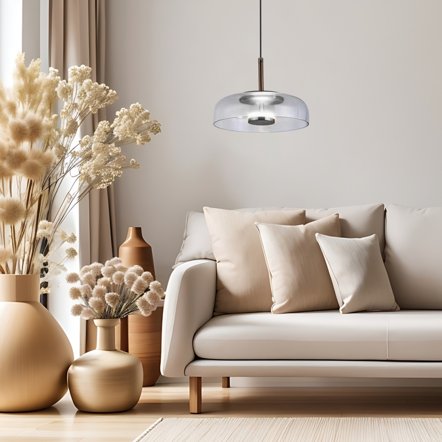 Светодиодная подвесная люстра VETRO LED/6W/230V диаметр 23 см серый/черный