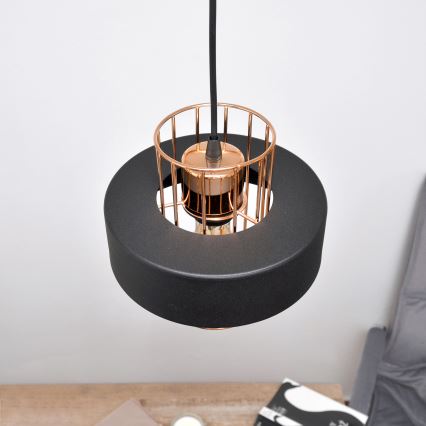 Светодиодная подвесная люстра VOLTA 2xE27/15W/230V черный/золотистый